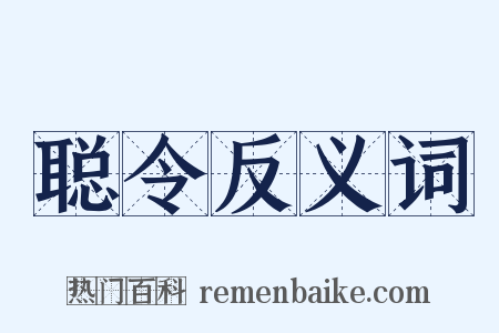 聪令反义词是什么意思的图片